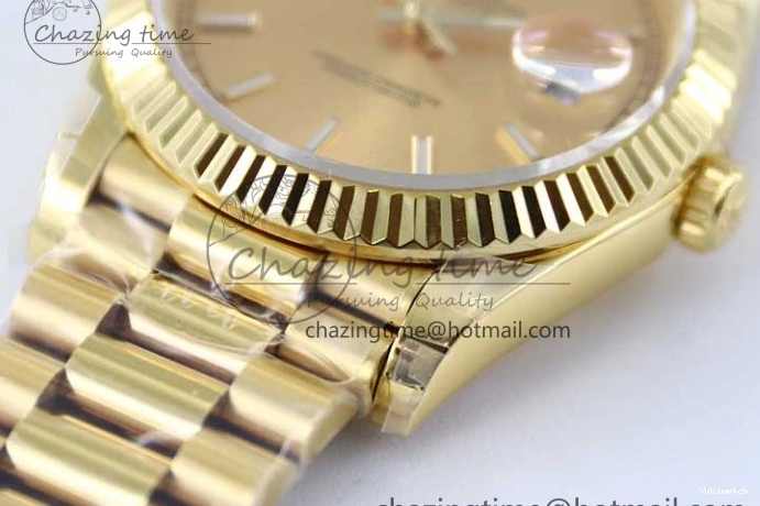 Bracelet YG 40mm Steel 904L 1:1 on YG TWF Dial Edition A2836 Best Crystal Date YG Day 0311